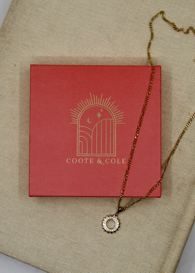 Au Soleil Pendant with Coote and Cole Packaging