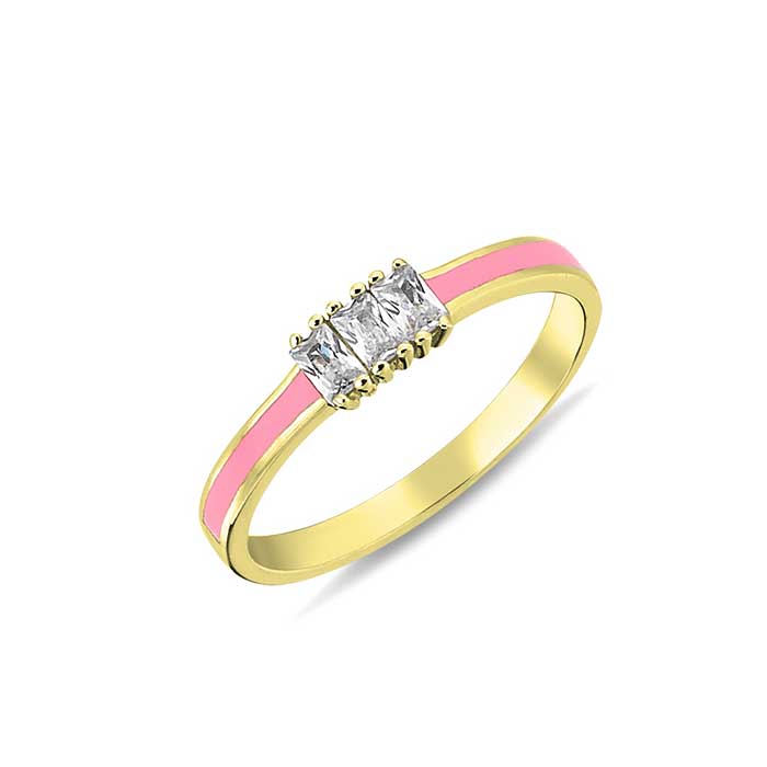 Pink Enamel Ring