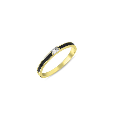 Black Enamel Ring