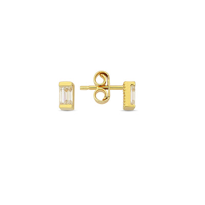 Emerald Cut Cubic Stud Earring